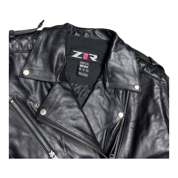 Z1R Genuine Leather Motorcycle Biker Zip-Off Sleeves Vest Bomber Jacket NWT 3XL - Picture 3 of 8